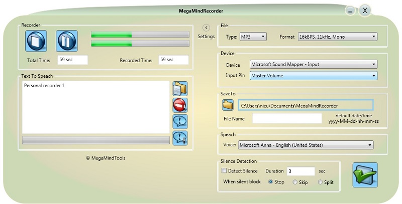 Screenshot for MegaMind Recorder 2.6.0