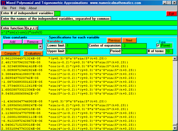 Click to view Mixed Polynomial And Trig Approximations 1.00 screenshot