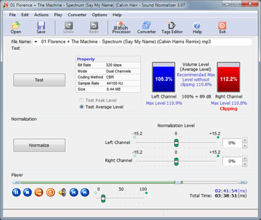 Click to view Sound Normalizer 5.73 screenshot