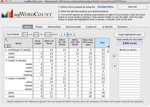 Click to view myWordCount 3.07 screenshot