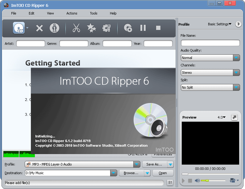 Click to view ImTOO CD Ripper 6.3.0.0805 screenshot
