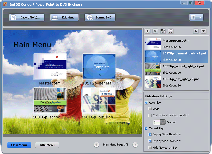 Click to view ImTOO Convert PowerPoint to DVD Business 1.0.1.0920 screenshot