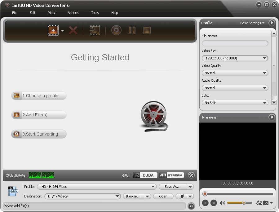 Click to view ImTOO HD Video Converter 6.6.0.0623 screenshot