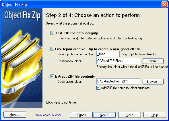 Click to view Object FIX ZIP 1.7 screenshot