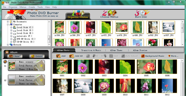 Click to view Photo DVD Burner 8.07 screenshot