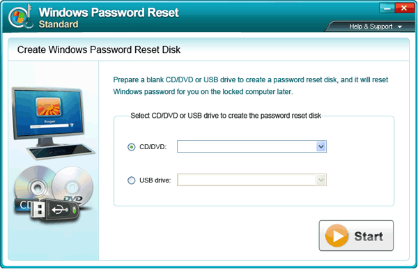 Click to view Windows Password Reset Standard 8.0.1.0 screenshot