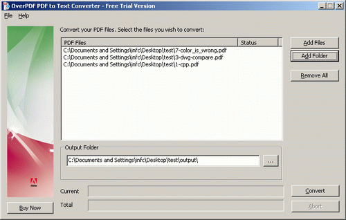 Click to view PDF to Text Converter 1.01 screenshot