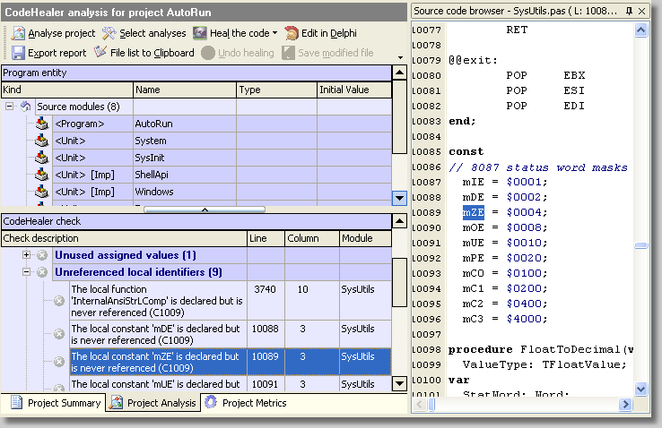 Click to view CodeHealer 2.8.1 screenshot