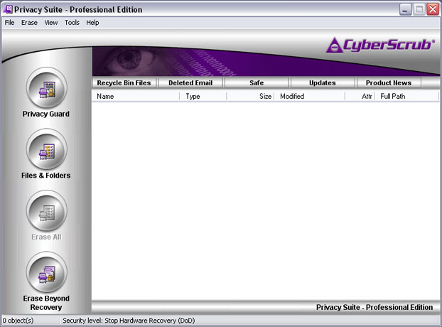 Click to view CyberScrub Privacy Suite 5.1 screenshot