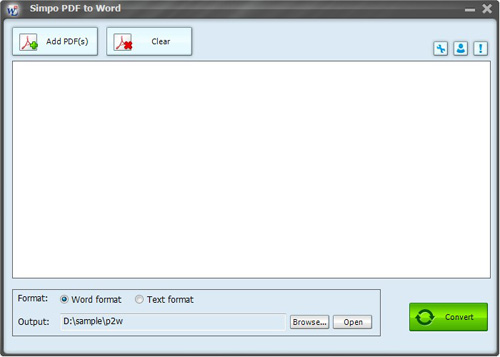 Click to view Simpo PDF to Word 3.5.2 screenshot