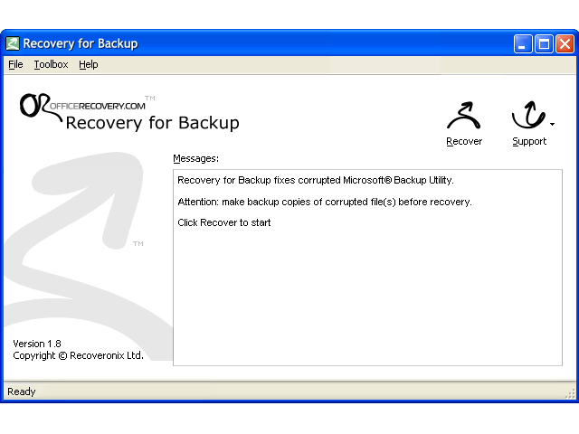 Click to view Recovery for Backup 2.0.1008 screenshot