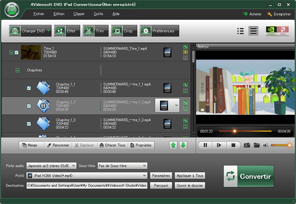 Click to view 4Videosoft DVD iPad Convertisseur 3.3.18 screenshot
