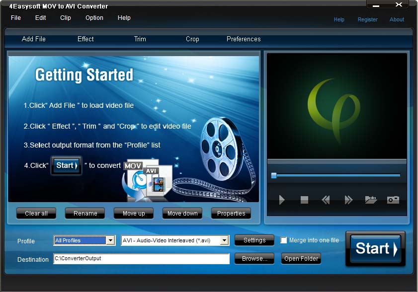 Click to view 4Easysoft MOV to AVI Converter 3.1.18 screenshot