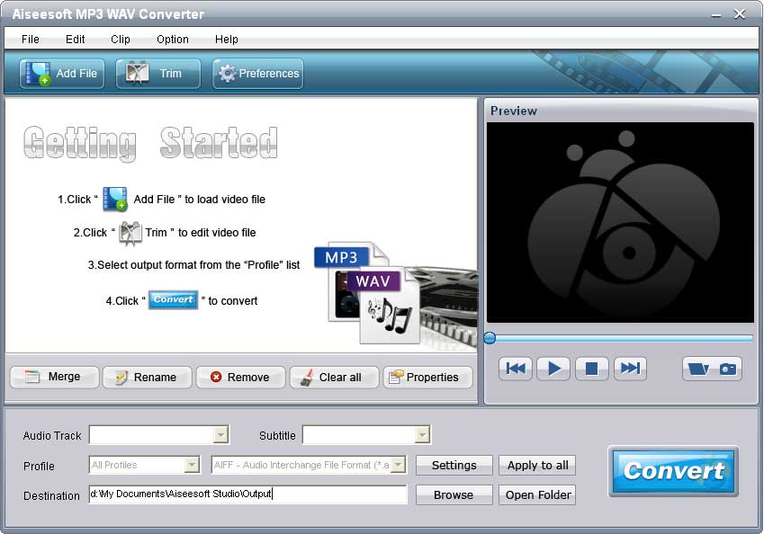 Click to view Aiseesoft MP3 WAV Converter 3.3.18 screenshot