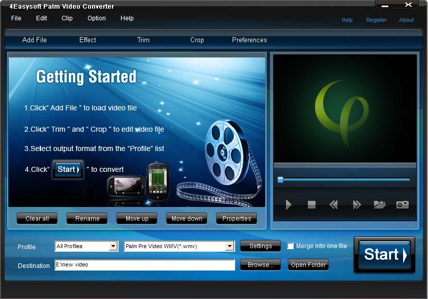 Click to view 4Easysoft Palm Video Converter 3.1.22 screenshot