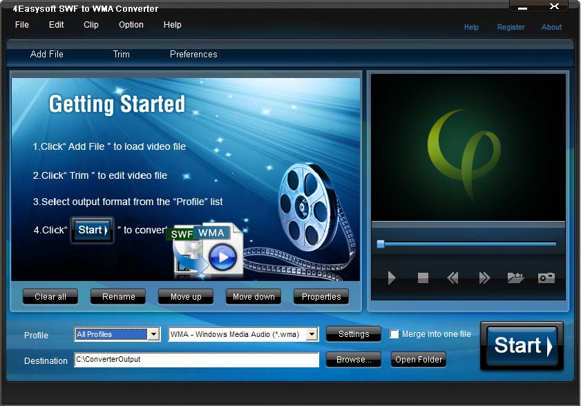 Click to view 4Easysoft SWF to WMA Converter 3.1.20 screenshot