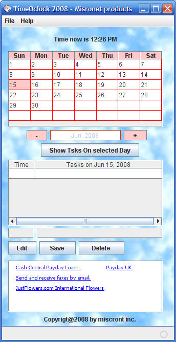 Click to view TimeOclock 2008 1 screenshot
