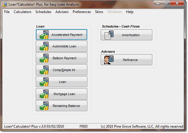 Click to view Loan Calculator Plus 3.0c screenshot
