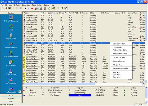 Click to view Nsauditor Network Security Auditor 2.9.3 screenshot