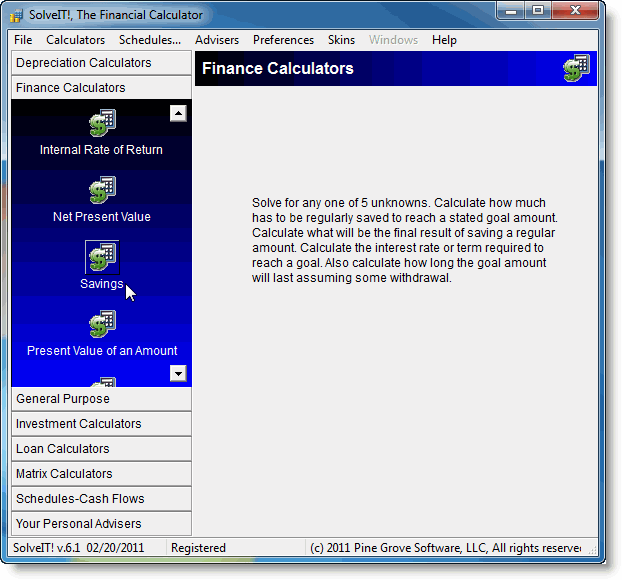 Click to view SolveIT, Over 40 Financial Calculators 6.1b screenshot