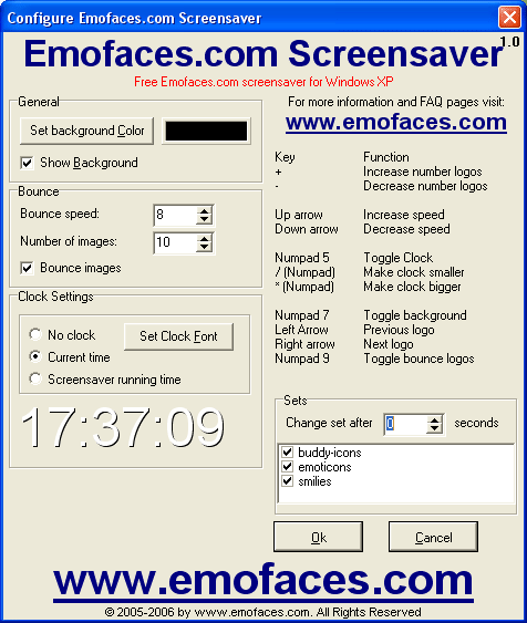 Click to view Emofaces.com bouncy Emoticon Screensaver 1.0 screenshot
