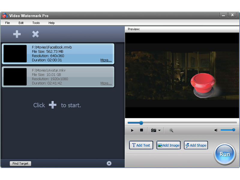 Click to view Video Watermark Pro 2.3 screenshot