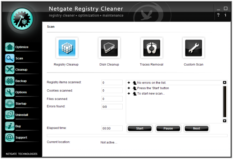 Screenshot for NETGATE Registry Cleaner 7.0.305