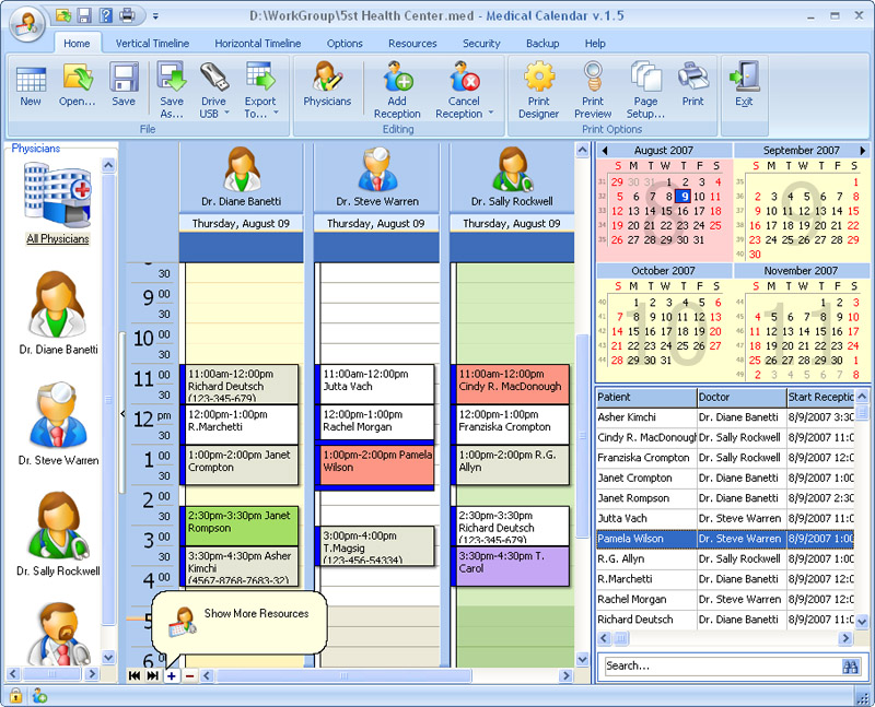 Click to view Medical Calendar for Workgroup 4.5 screenshot
