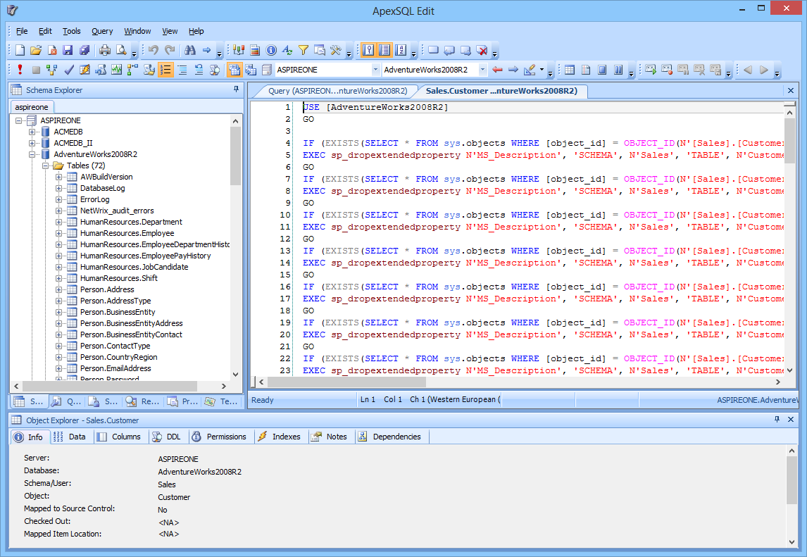 Click to view ApexSQL Edit 2011.02 screenshot