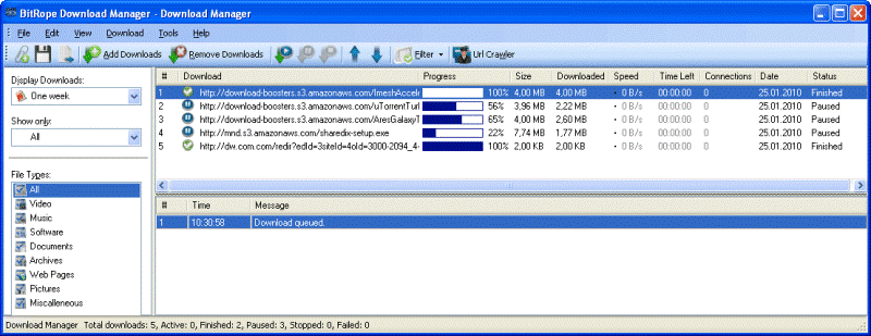 Screenshot for BitRope Download Manager 3.3.0