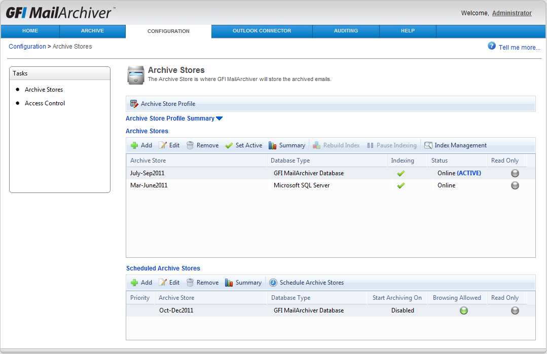 Click to view GFI MailArchiver 2013 screenshot