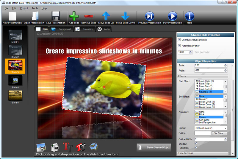 Click to view Slide Effect 1.11.2 screenshot