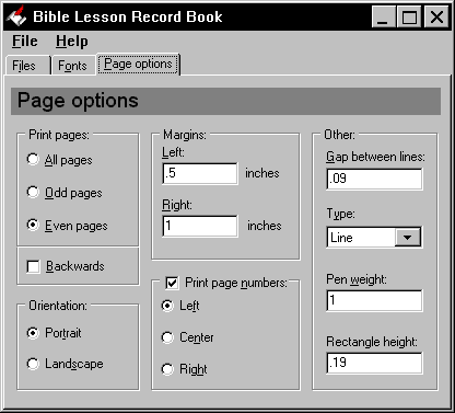 Click to view Bible Lesson Record Book 1.03 screenshot