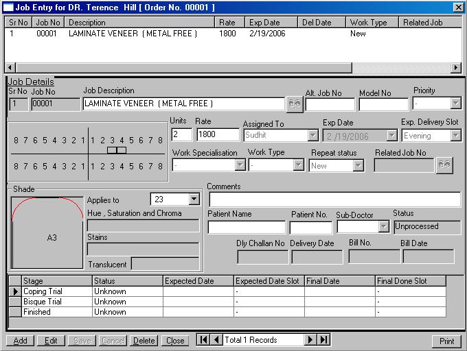 Click to view Precise Dental Lab Management Software 3.0 screenshot