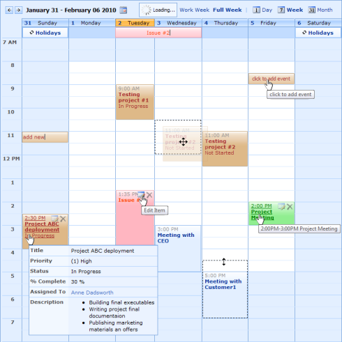 Click to view Professional Calendar Web Part 1.52 screenshot