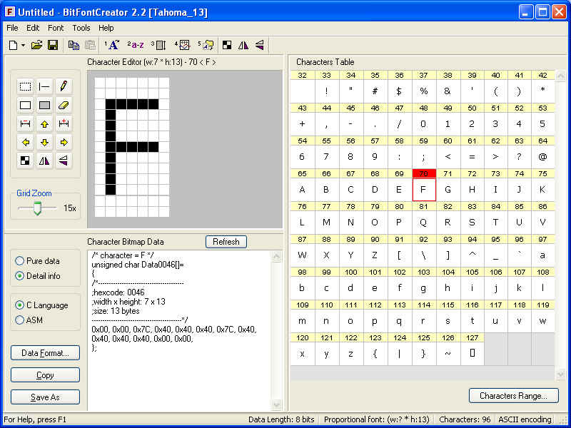 Click to view BitFontCreator 2.2 screenshot