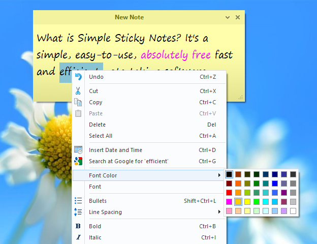 Click to view Simple Sticky Notes 2.4 screenshot