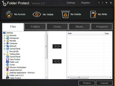 Click to view Folder Protect 2.0.0 screenshot