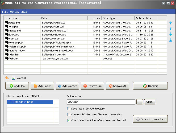 Click to view Okdo All to Png Converter Professional 5.4 screenshot