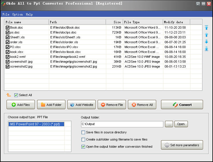 Click to view Okdo All to Ppt Converter Professional 5.4 screenshot