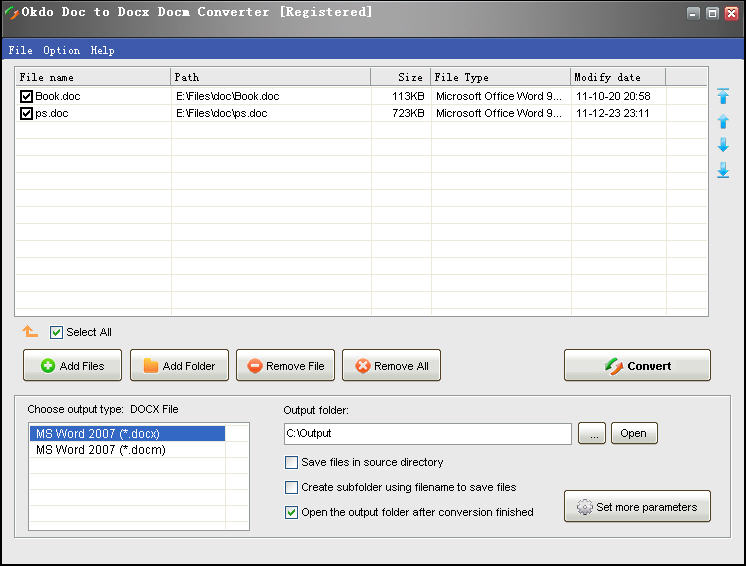 Click to view Okdo Doc to Docx Docm Converter 5.4 screenshot
