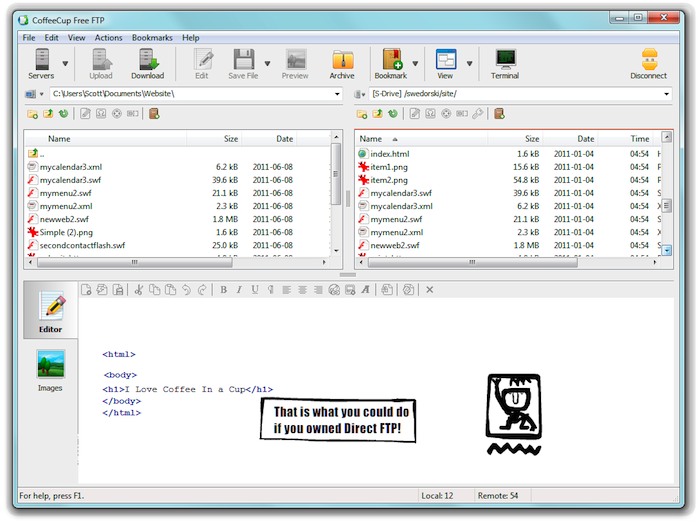 Click to view CoffeeCup Free FTP 4.5.2014 screenshot