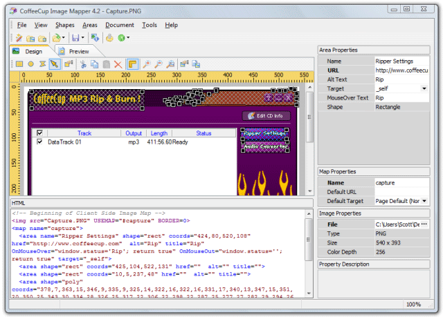 Click to view CoffeeCup Image Mapper 4.2 screenshot