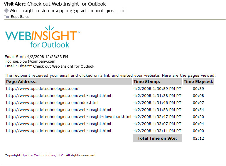 Click to view Web Insight for Outlook 1.0.0 screenshot