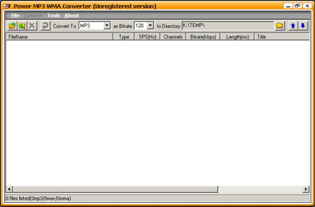 Click to view Power MP3 WMA Converter 6.0 screenshot