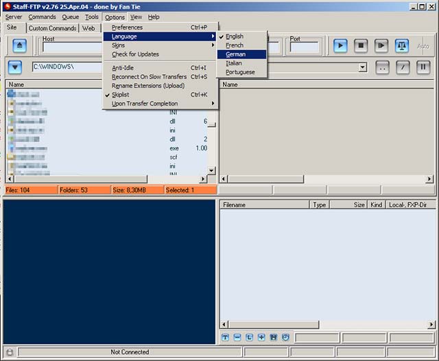 Click to view Staff-FTP 3.03 screenshot