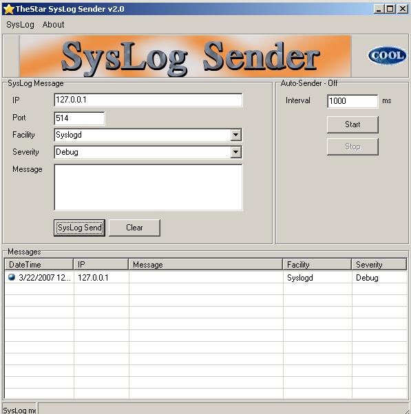 Click to view Star Syslog Sender Free Suite 2.0.0 screenshot