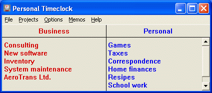 Click to view Personal Timeclock 4.5 screenshot