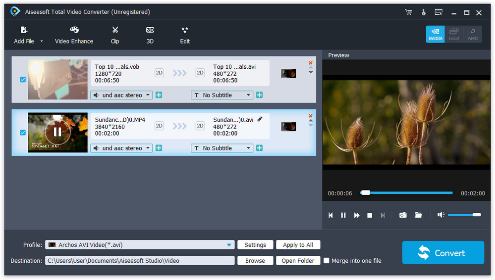Click to view Aiseesoft Total Video Converter 7.1.82 screenshot