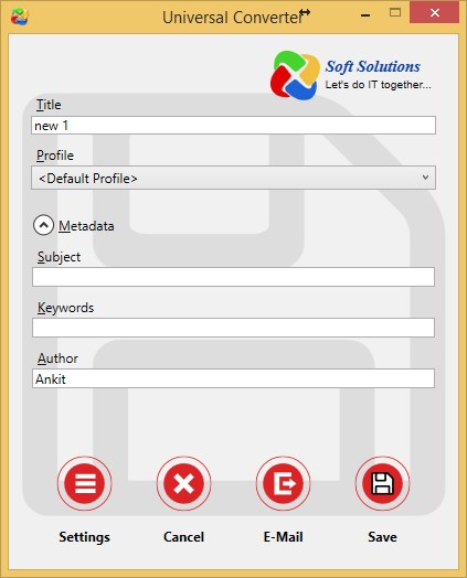 Click to view Universal Converter 1.0.1 screenshot